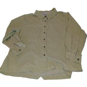 Vintage DRESSBARN Long Sleeve Buttoned Light Green Size 1X